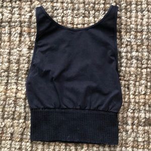 Free People Good Karma High Neck Crop Washed black color